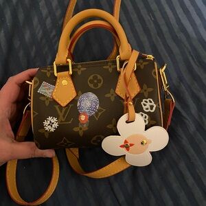 Chic Brown Mini Bag with Yellow Details